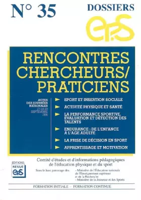 Couverture du produit · Rencontres chercheurs - praticiens, dossier 35