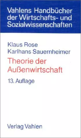 Couverture du produit · Theorie der Außenwirtschaft: Rechtsstand: 19990101