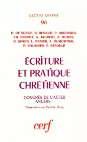 Couverture du produit · Ecriture et pratique chretienne - congres de l'acfeb, 1977