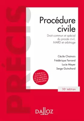Couverture du produit · Procédure civile. 35e éd. - Droit commun et spécial du procès civil, MARD et arbitrage