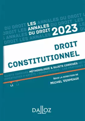 Couverture du produit · Annales Droit constitutionnel 2023
