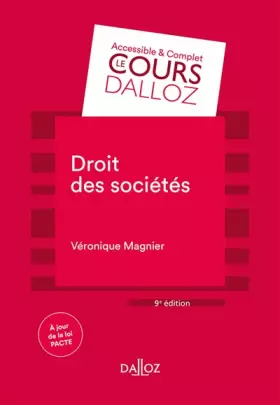 Couverture du produit · Droit des sociétés - 9e ed.