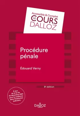 Couverture du produit · Procédure pénale. 8e éd.