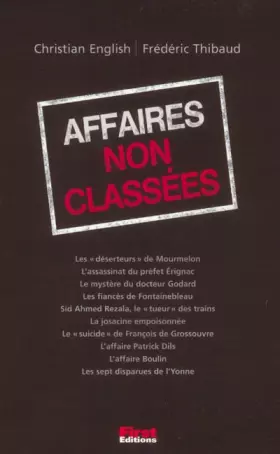 Couverture du produit · Affaires non classées