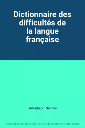 Couverture du produit · Dictionnaire des difficultés de la langue française