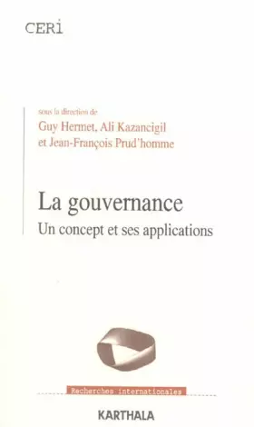 Couverture du produit · La gouvernance : Un concept et ses applications