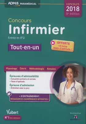 Couverture du produit · Concours Infirmier - Entrée en IFSI - Tout-en-un - Concours 2018 - - Avec 10 tutos offerts