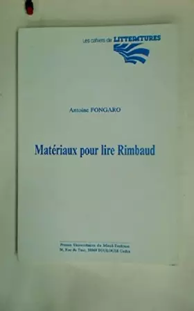 Couverture du produit · Matériaux Pour Lire Rimbaud