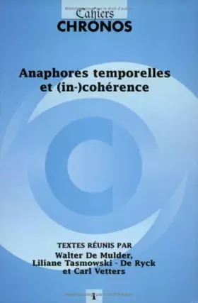Couverture du produit · Anaphores temporelles et (in-)coherence