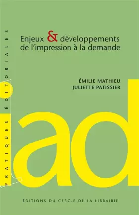Couverture du produit · Enjeux & développements de l'impression à la demande