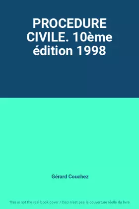 Couverture du produit · PROCEDURE CIVILE. 10ème édition 1998