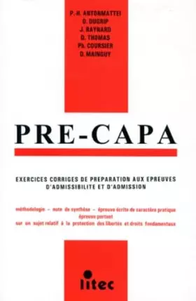 Couverture du produit · Pré-Capa : Exercices corrigés de préparation aux épreuves d'admissibilité et d'admission (ancienne édition)