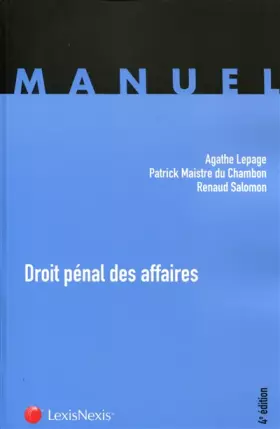 Couverture du produit · Droit pénal des affaires
