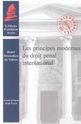 Couverture du produit · Les principes modernes du droit pénal international