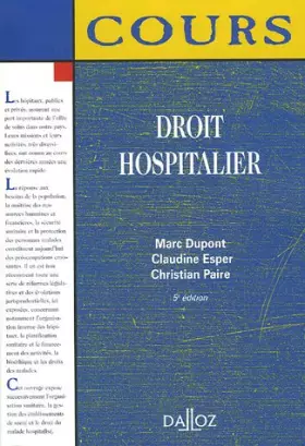 Couverture du produit · Droit hospitalier