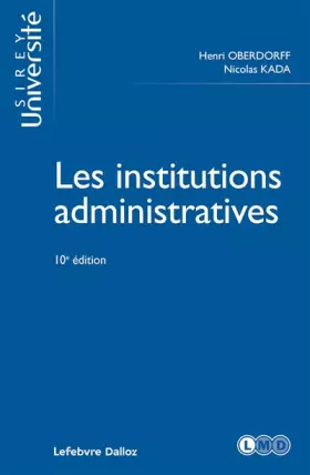 Couverture du produit · Les institutions administratives 10ed
