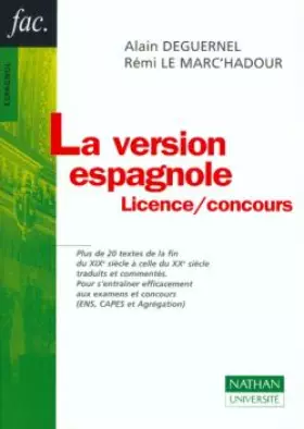 Couverture du produit · La version espagnole : Licence, concours