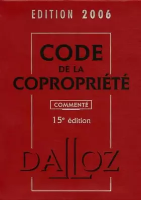 Couverture du produit · Code de la copropriété
