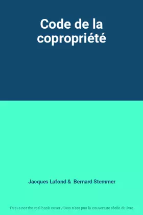 Couverture du produit · Code de la copropriété