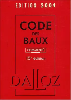 Couverture du produit · Code des baux 2004