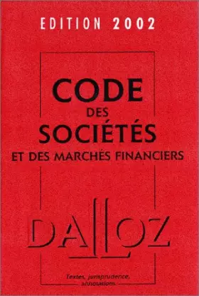 Couverture du produit · Code des sociétés et des marchés financiers 2002