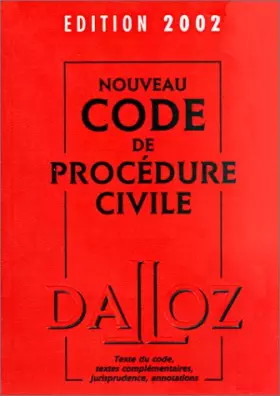 Couverture du produit · Nouveau code de procédure civile, édition 2002, 94e édition