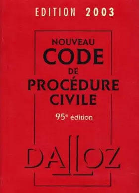 Couverture du produit · Nouveau Code De Procedure Civile 2003. 95eme Edition