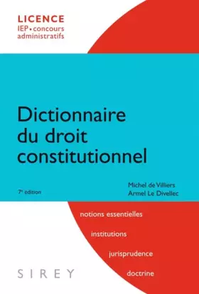 Couverture du produit · Dictionnaire du droit constitutionnel