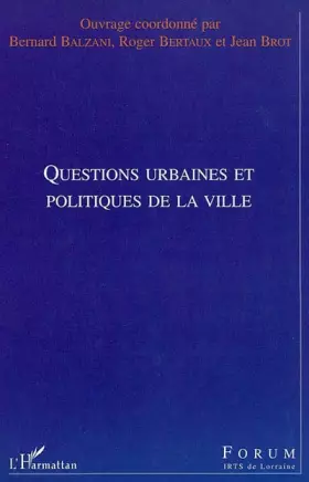 Couverture du produit · Questions urbaines et politiques de la ville