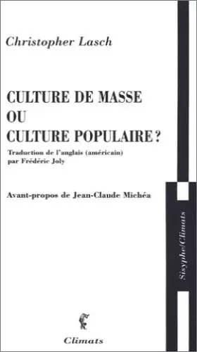 Couverture du produit · Culture de masse ou culture populaire ?