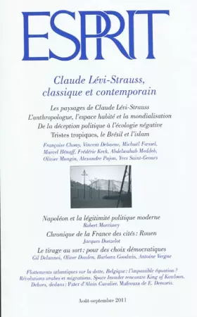 Couverture du produit · Esprit, N° 377, août-septemb : Claude Lévi-Strauss, classique et contemporain