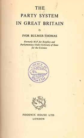 Couverture du produit · The Party System in Great Britain