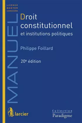 Couverture du produit · Droit constitutionnel et institutions politiques