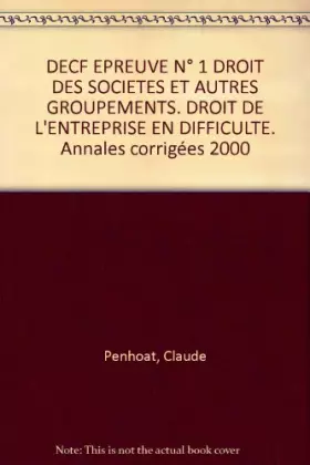 Couverture du produit · Annales DECF, 2000 : droit des sociétés