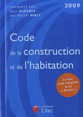 Couverture du produit · Code de la construction et de l'habitation 2009 (ancienne édition)