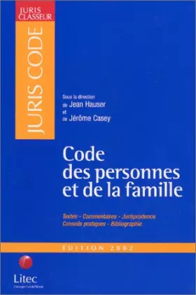 Couverture du produit · Code des personnes et de la famille (ancienne édition)