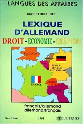 Couverture du produit · LEXIQUE D'ALLEMAND. Droit-économie-gestion, français-allemand/allemand-français
