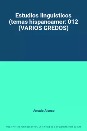 Couverture du produit · Estudios linguisticos (temas hispanoamer: 012 (VARIOS GREDOS)
