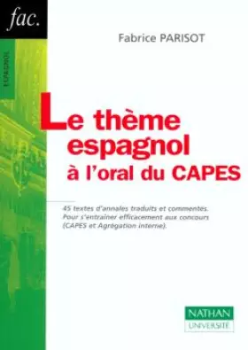 Couverture du produit · Le thème espagnol à l'oral du CAPES