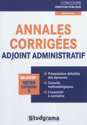 Couverture du produit · Annales corrigées adjoint administratif