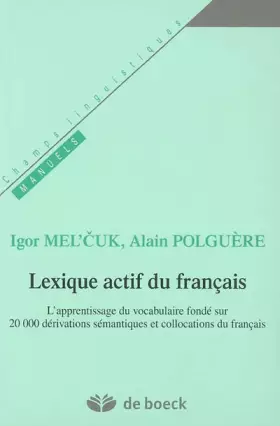Couverture du produit · Lexique actif du français