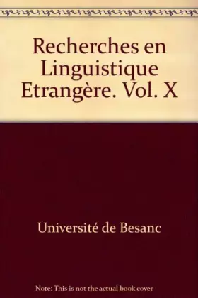 Couverture du produit · Recherches en linguistique étrangère: Articles divers