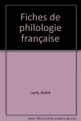 Couverture du produit · Fiches de philologie française