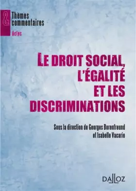Couverture du produit · Le droit social, l'égalité et les discriminations