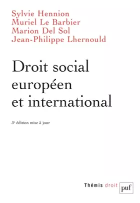 Couverture du produit · Droit social européen et international