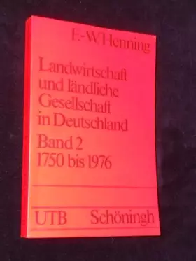 Couverture du produit · Landwirtschaft und ländliche Gesellschaft in Deutschland 1750-1976