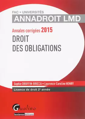 Couverture du produit · Droit des obligations 2015