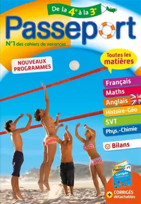 Couverture du produit · Passeport - Toutes les matières de la 4e à la 3e - Cahier de vacances 2021