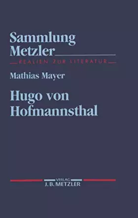 Couverture du produit · Hugo von Hofmannsthal (Sammlung Metzler)