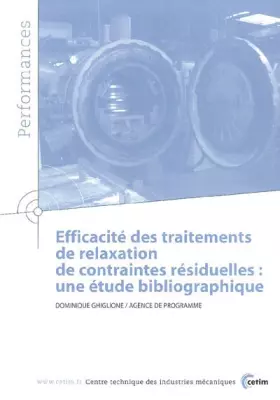 Couverture du produit · Efficacité des traitements de relaxation de contraintes